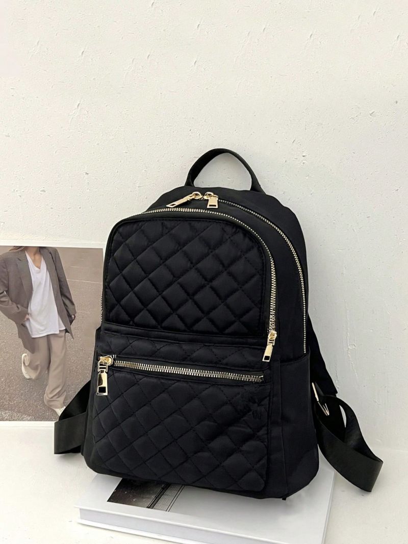 Quilted Detail Functional Backpack