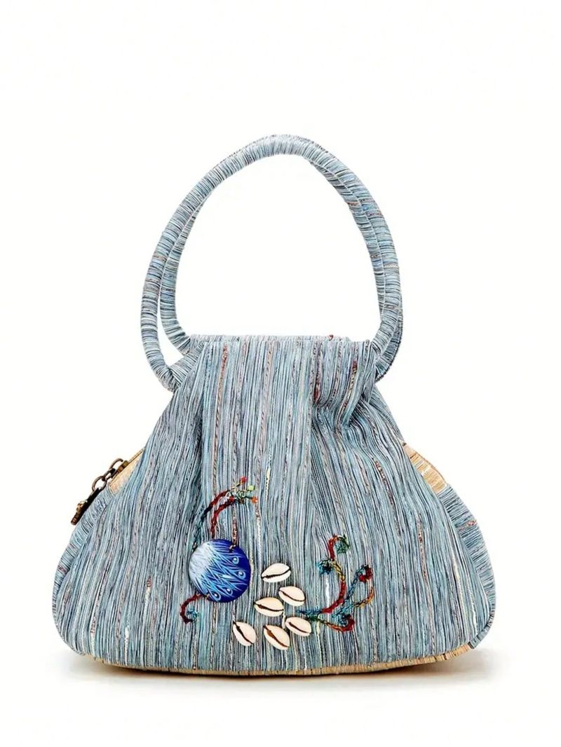 Fashionable Shell Decor Handbag, Top Handle Satchel Bag For Women