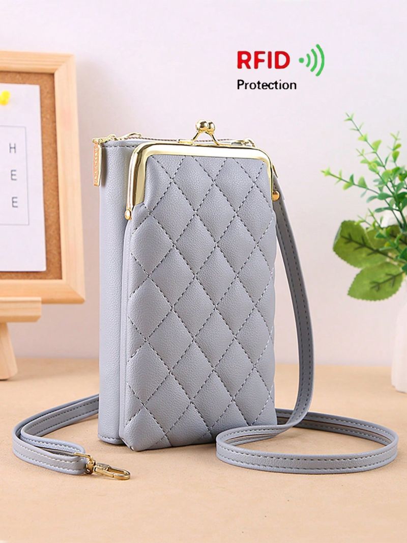 Women's Small Crossbody Wallet, Multi Zipper Metal Decor Shoulder Bag For Phone, Portable Hand Bag