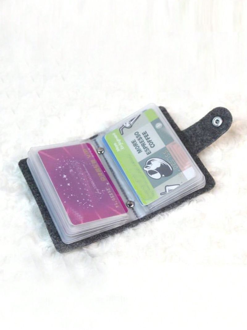 Gray Felt Multiple Card Slots Card Organizer For Daily