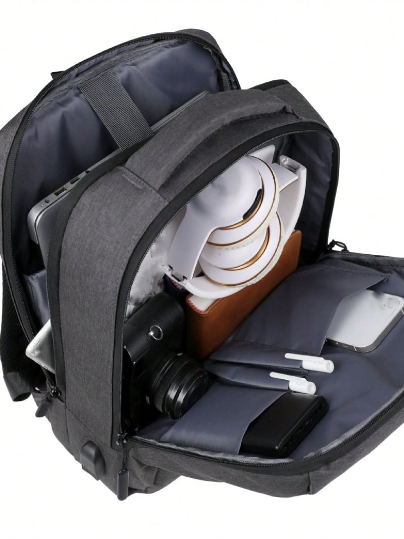 Oversized Classic Backpack Solid Color For Men