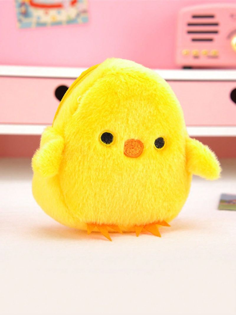 Cute Cartoon Soft Plush Coin Purse Mini Zipper Wallet Lipstick Earphone Key Organizer Pouch Bag