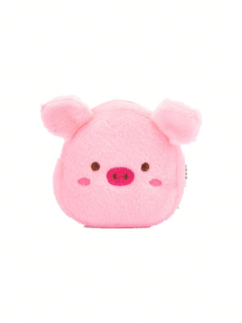 Cute Cartoon Soft Plush Coin Purse Mini Zipper Wallet Lipstick Earphone Key Organizer Pouch Bag