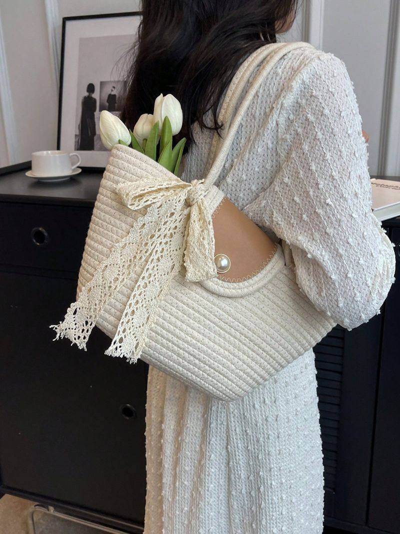 Large Beach Bag, Straw Bag, Beach Handbag, Woven Shoulder Bag