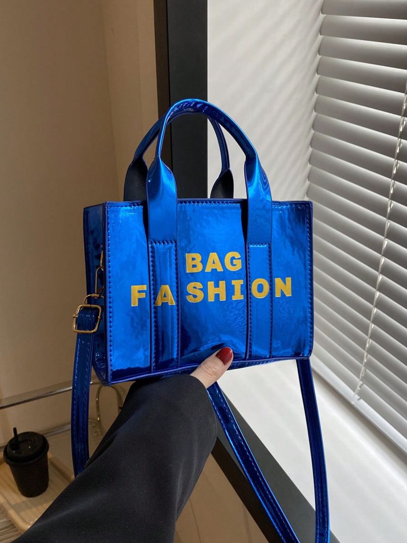 Mini Square Bag Letter Print Blue Fashionable