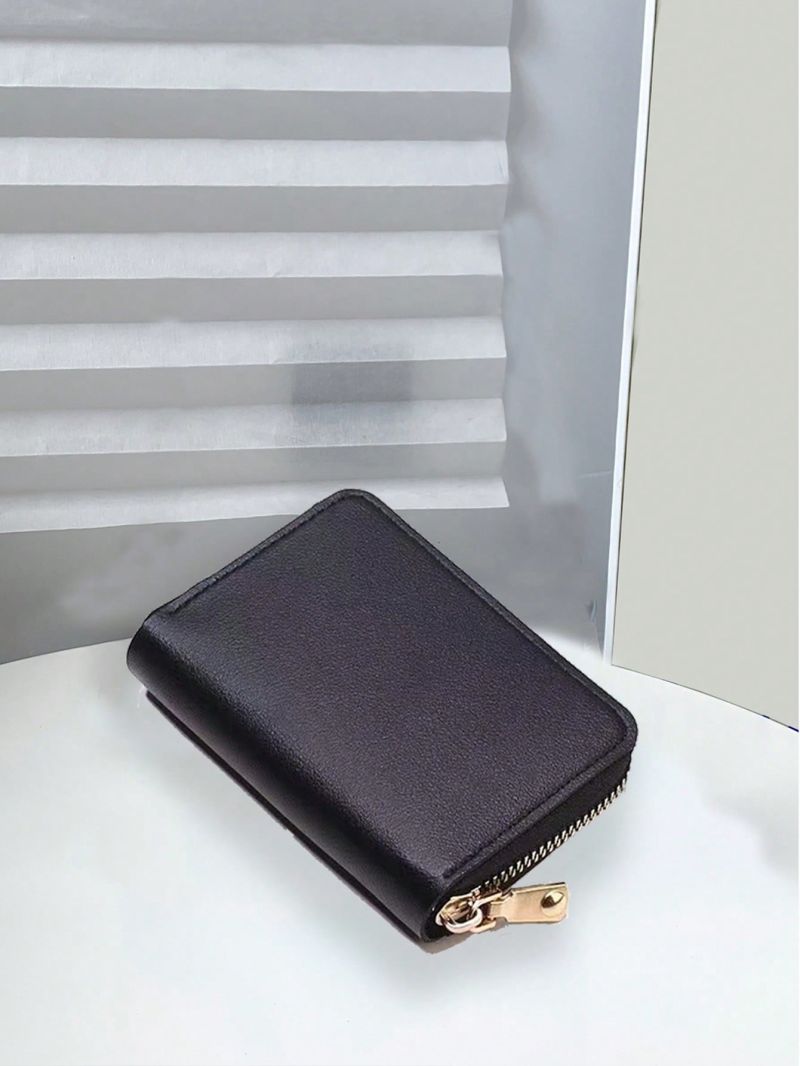 Solid Color Card Holder Zipper Around