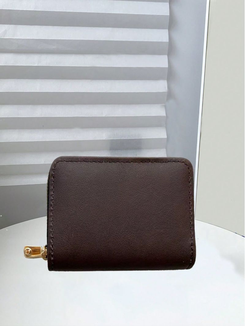 Solid Color Card Holder Zipper Around
