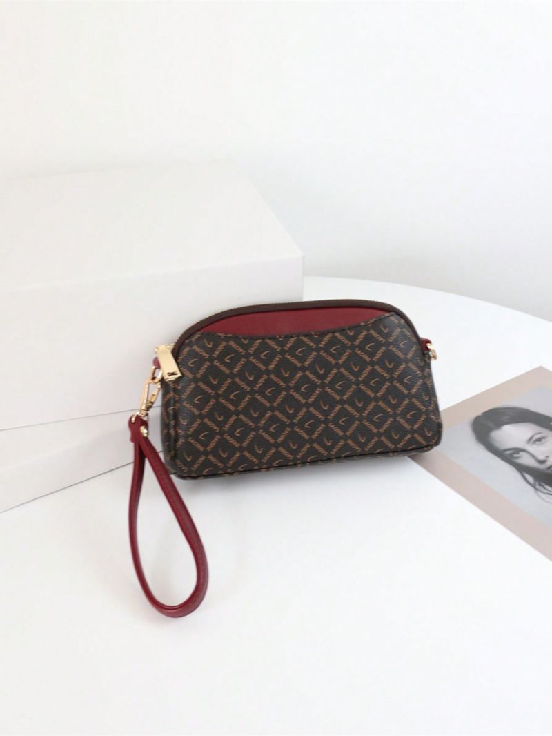 Allover Print Dome Bag Small Zipper Pu