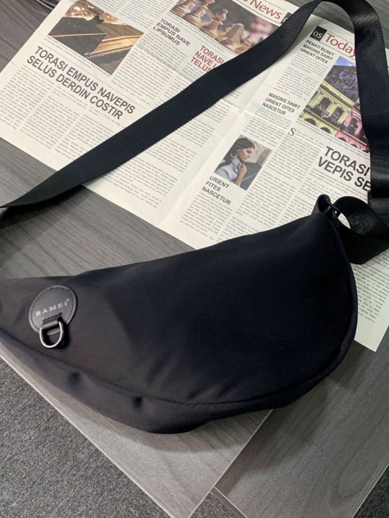 Letter Patch Decor Novelty Bag Zipper Black