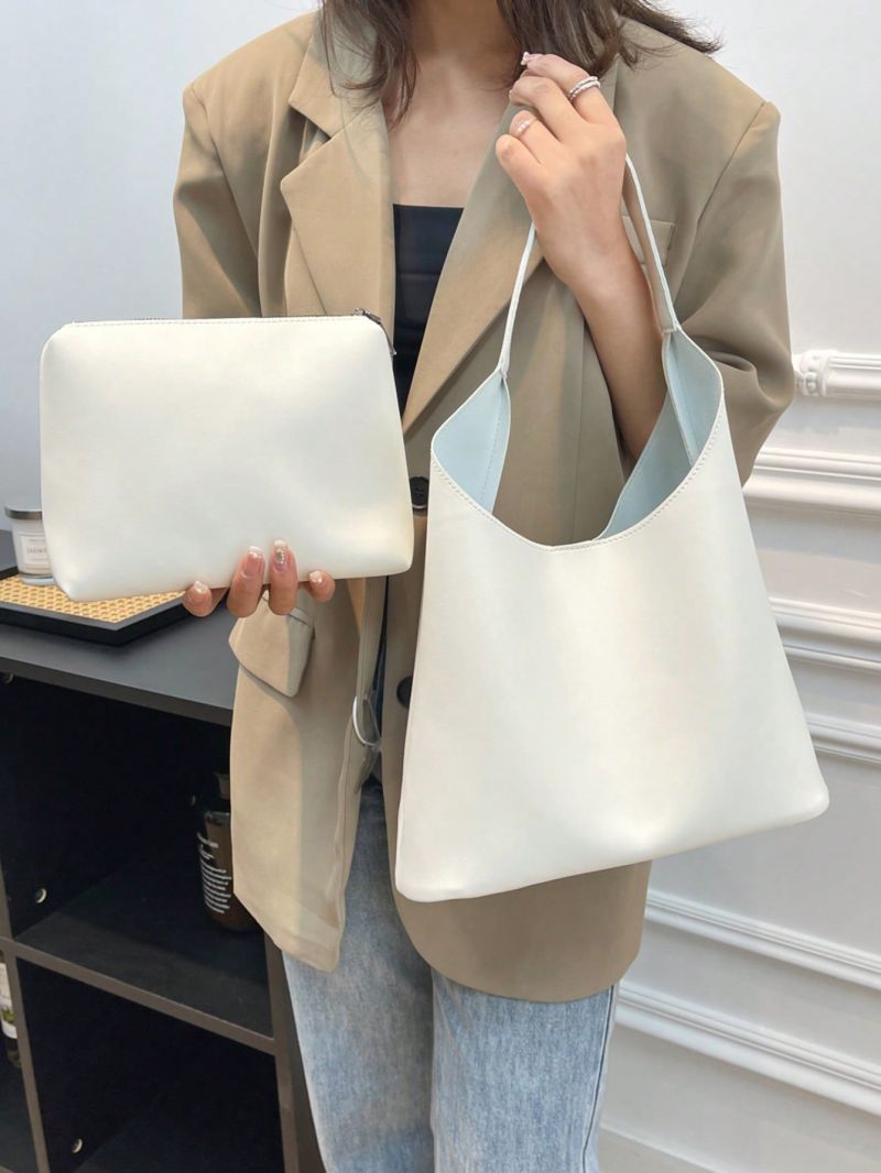 In Class, You Can Bring Books, Computers & Other Personal Belongings, Solid Color Simple Women's Bag