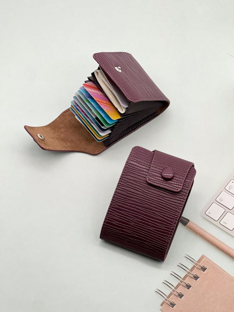 Brown Multiple Card Slots Portable For Daily