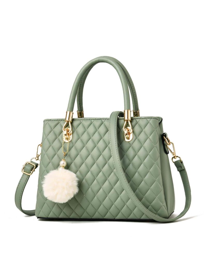 I IHAYNER Womens Leather Handbags Purses Top-handle Totes Satchel Shoulder Bag for Ladies with Pompom