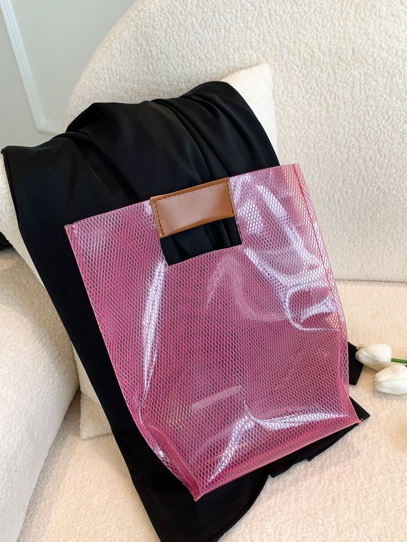 Mini Satchel Bag Colorblock Transparent PVC