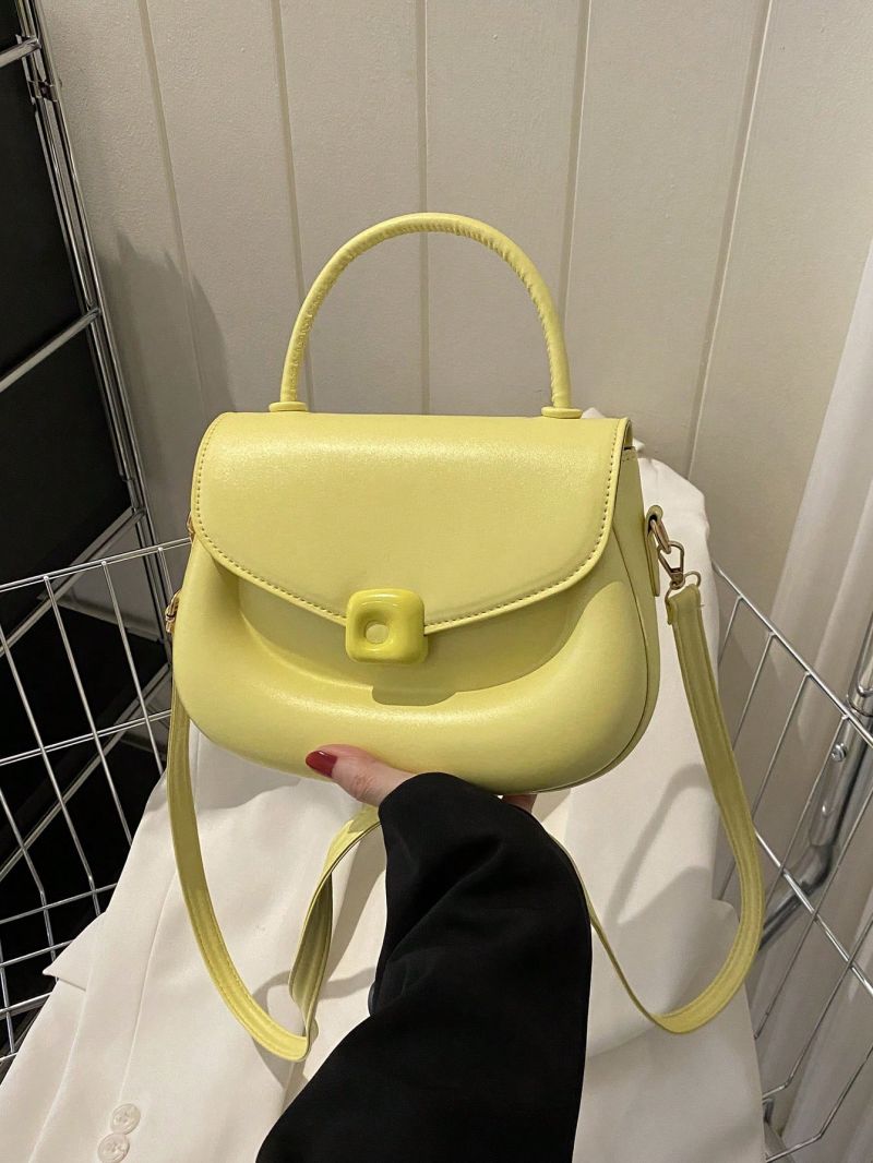 Minimalist Flap Square Bag Fashion Yellow