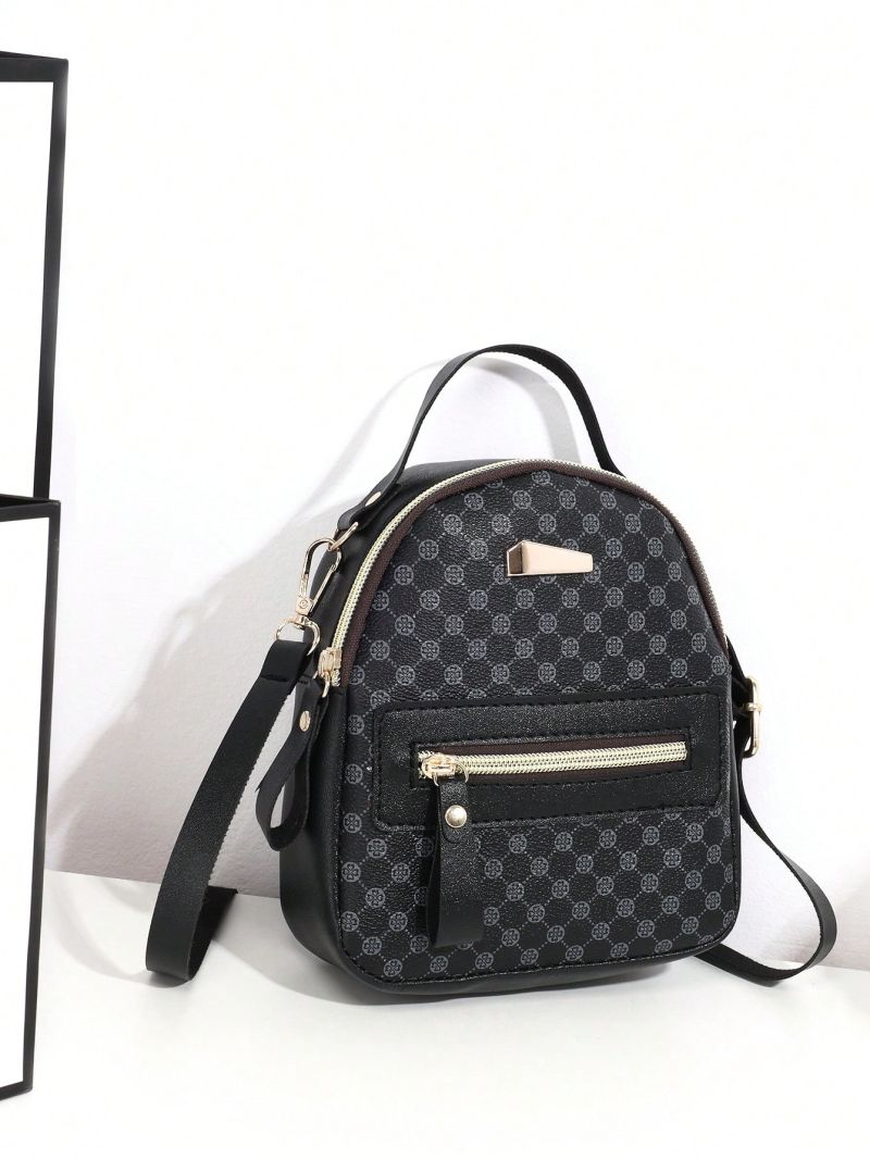 Adjustable Strap Women's Work Backpack, Zipper Commuter Bag