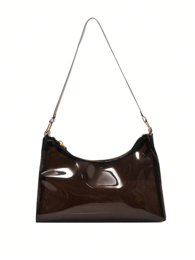 Minimalist Clear Baguette Bag With Zipper