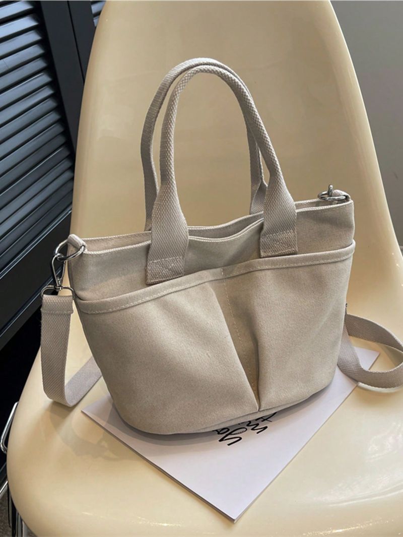 Minimalist Double Handle Square Bag Casual White