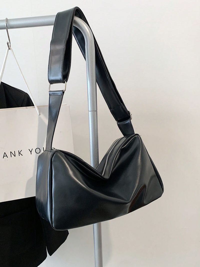 Minimalist Hobo Bag Black Pu
