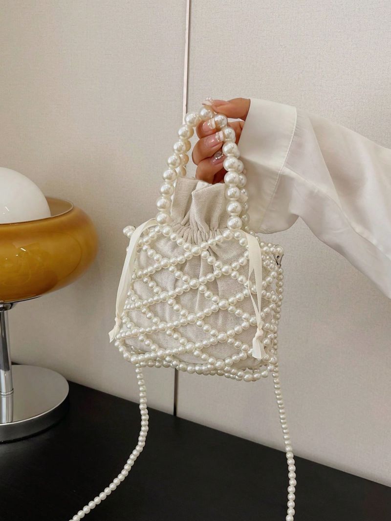 Fashion Braided Pearl Crossbody Vintage Handbag