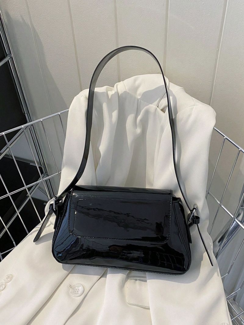 Medium Baguette Bag Solid Color Minimalist Style