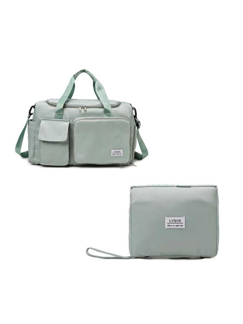 Letter Patch Decor Travel Bag Double Handle