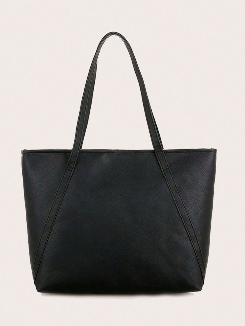 Large Capacity Soft PU Tote Bag, Shoulder Bag Minimalist Large Capacity Tote Bag