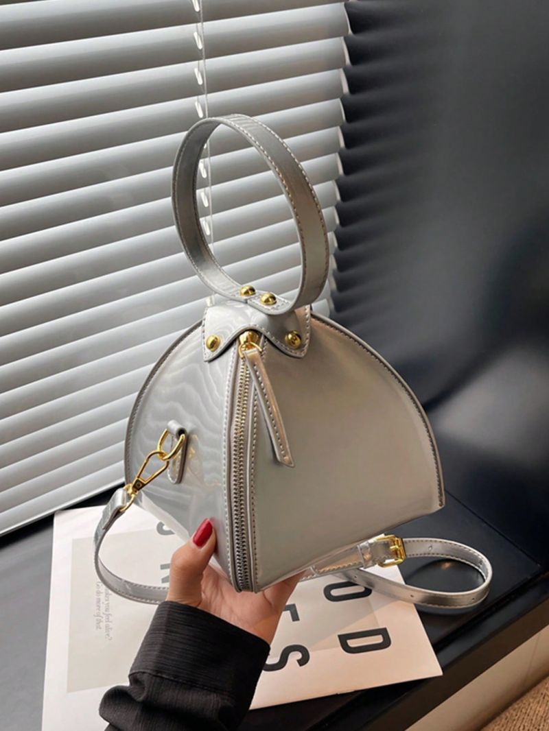 Mini Novelty Bag Fashion Studded Decor Zipper PU Adjustable Strap