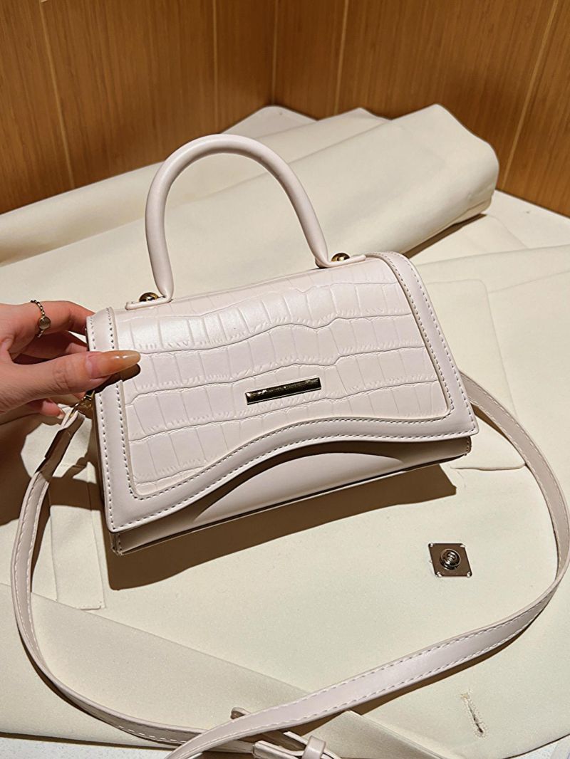 Solid Color Crossbody Bag, Pu Flat Square Bag, Fashion Handbag