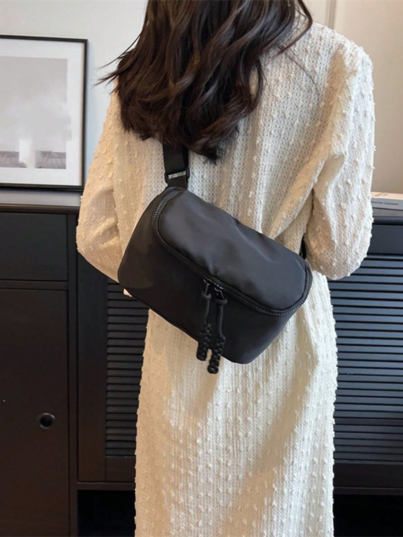 Minimalist Square Bag Zipper Medium Black Unisex