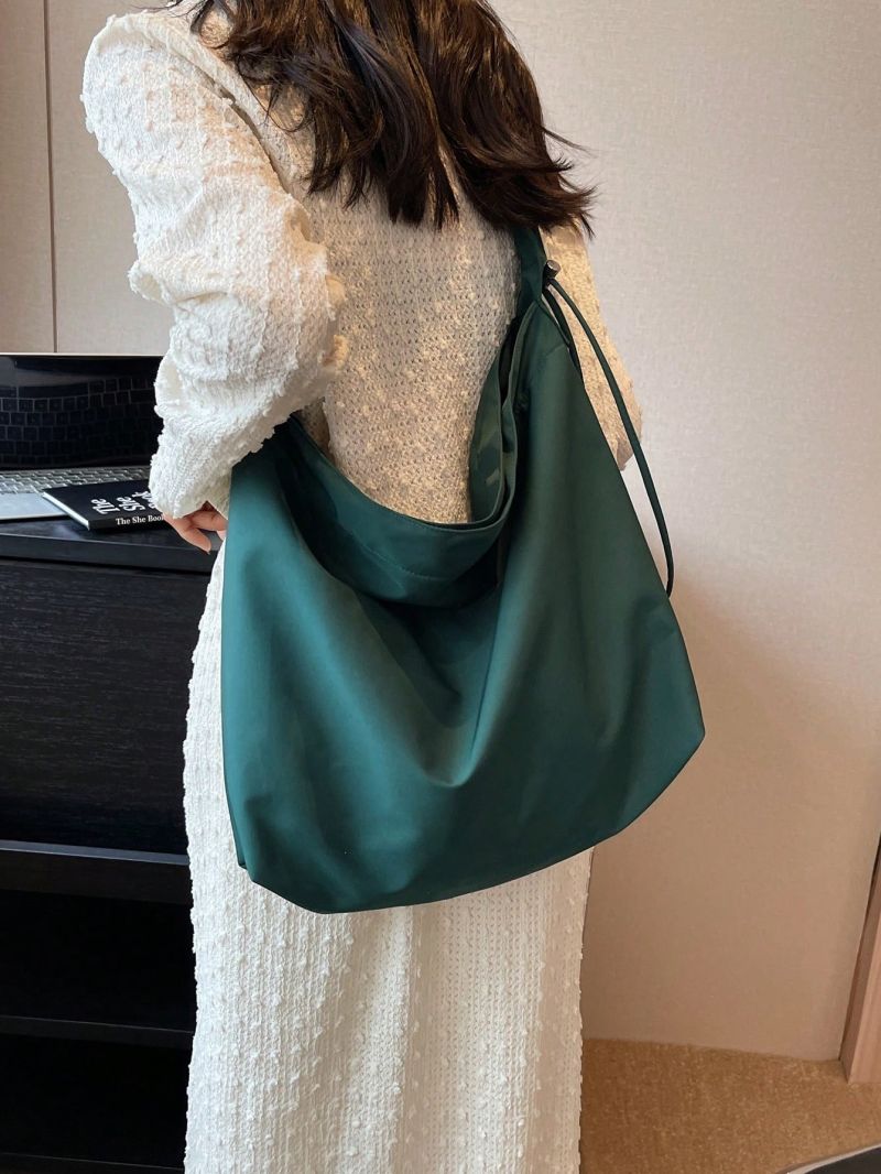 Small Hobo Bag Green Fashion Drawstring Design