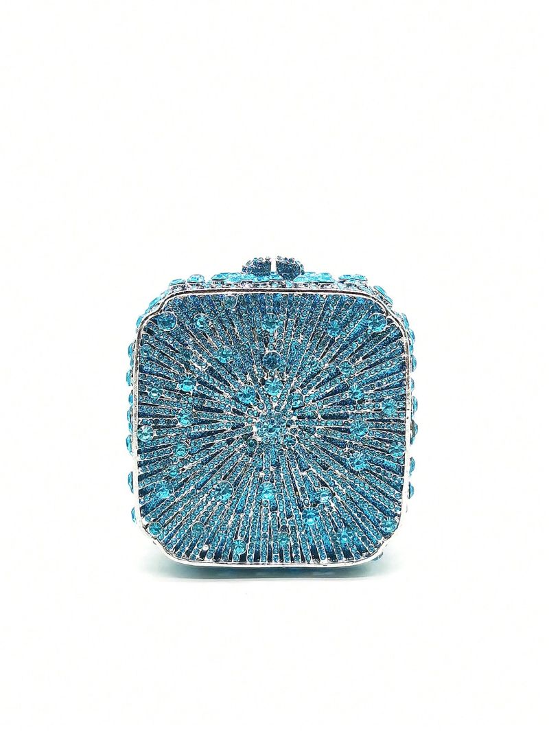 Mini Box Rhinestone Clutch Bag For Party Luxury Purse Hollow Crystal Evening Bag
