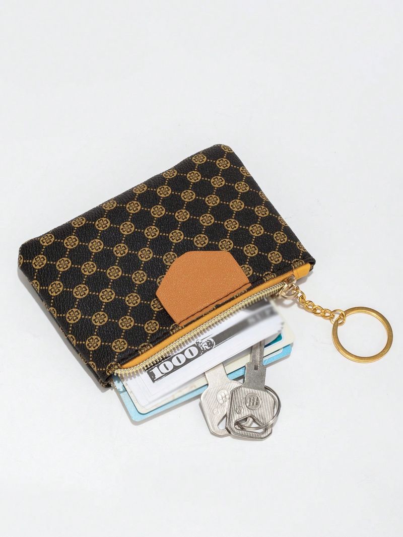 Geometric Graphic Coin Purse Zipper