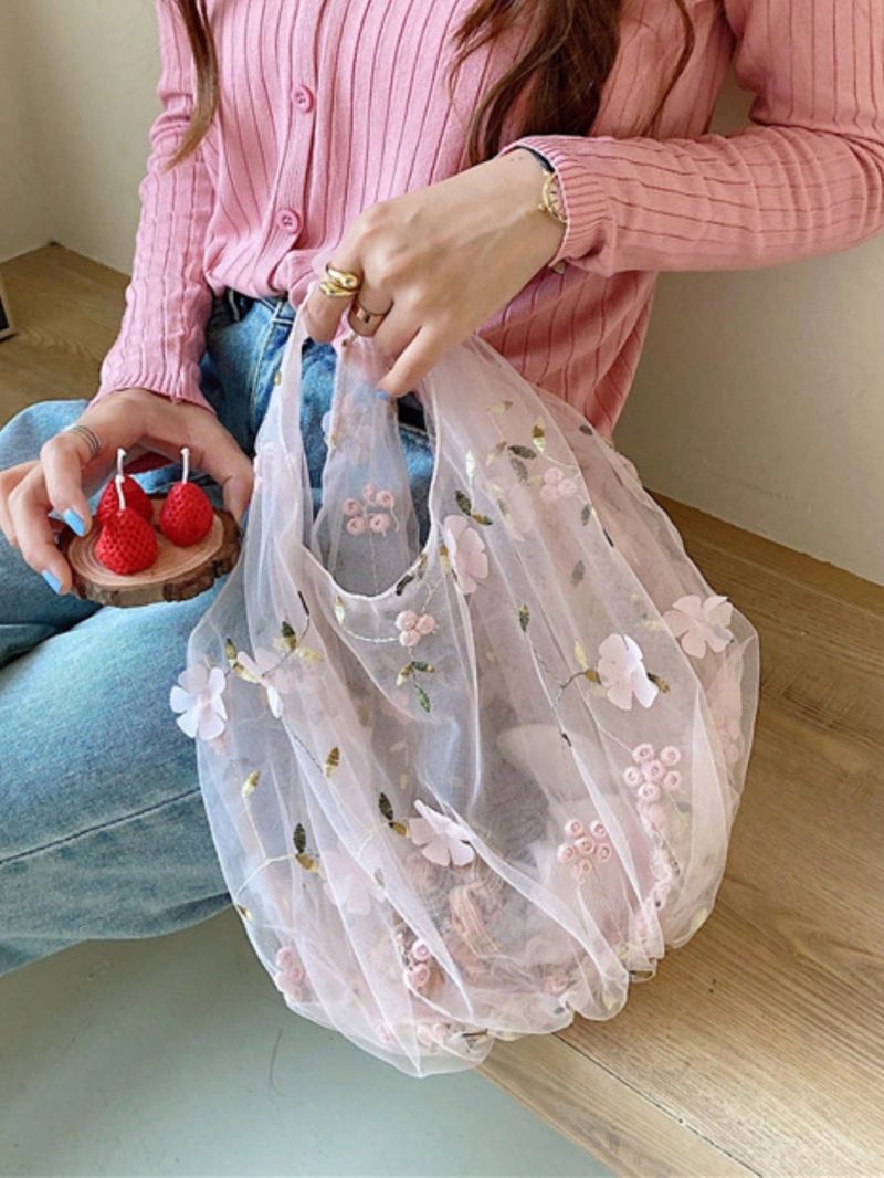 Mini Clear Floral Graphic Satchel Bag