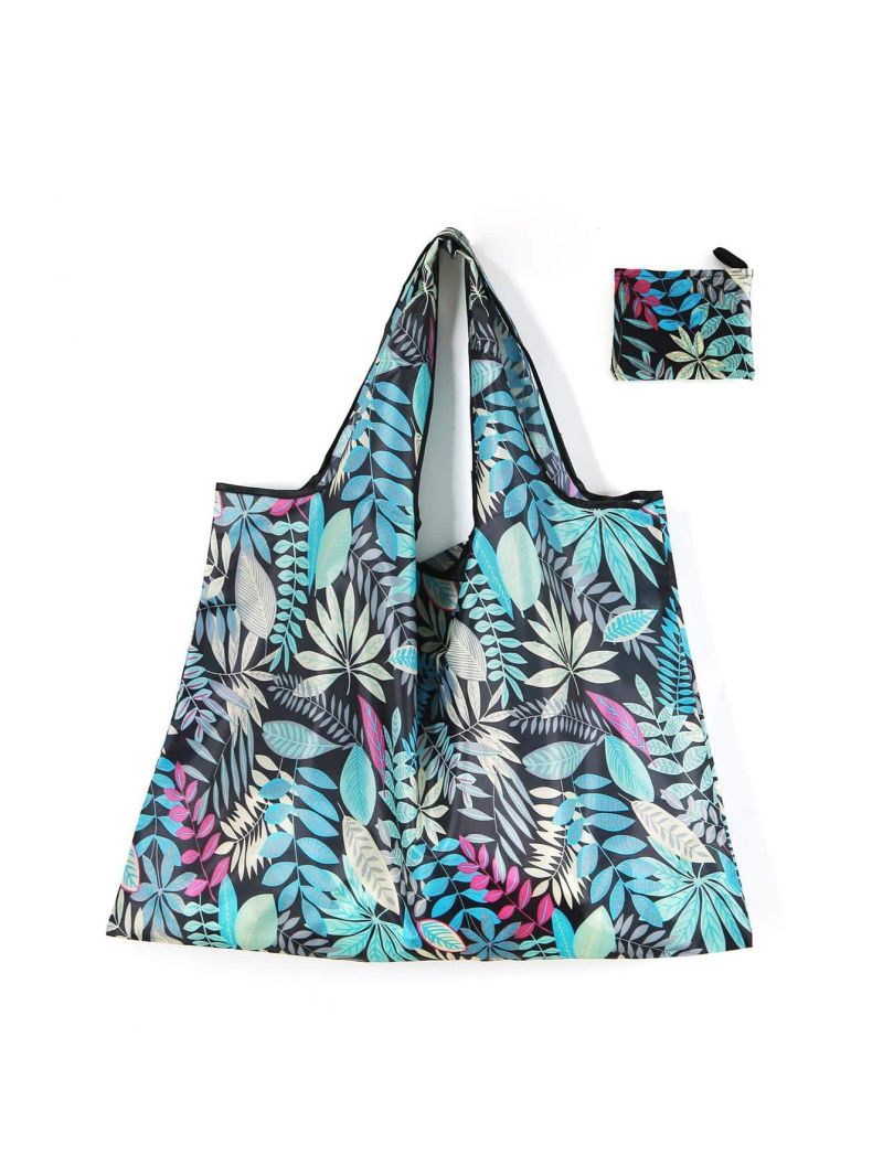 1pc Leaf Print Portable Storage Bag