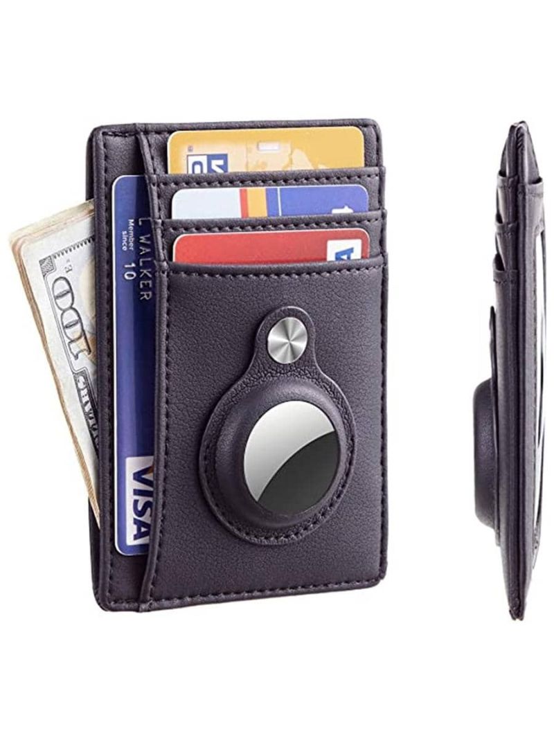 Hawanik Slim Minimalist Front Pocket Wallet with Built-in Case Holder for AirTag